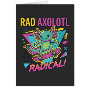 Retro 90s stijl Axolotl Skateboard Rad neon
