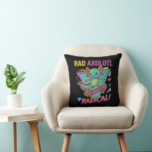 Retro 90s stijl Axolotl Skateboard Rad neon Kussen