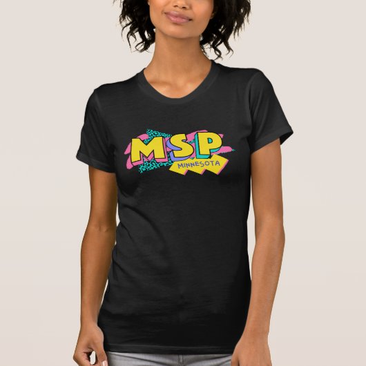 Retro 90s Style Minneapolis St Paul //  MSP T-shirt (Voorkant)