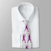 Retro 90s Tennis Player Pattern Stropdas (Gebonden)