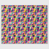 Retro 90s tiled pattern party cadeaupapier (Vlak)