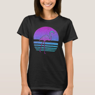 Retro 90's Tropische vogelstand met dampgolf T-shirt