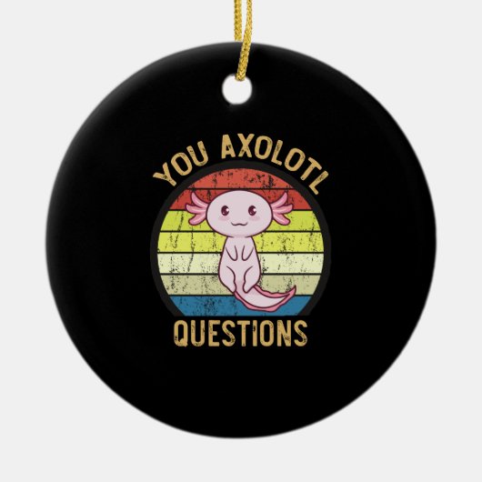 Retro 90s U Axolotl Vragen  Zonnetijd Keramisch Ornament (Voorkant)