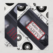 Retro 90's uitnodiging voor de technische dekking (Voorkant / Achterkant)