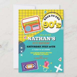 Retro 90s Verjaardag Nineties Mannen Vrouwenpartij Kaart