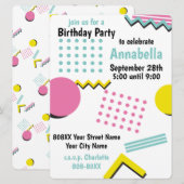 Retro 90s Verjaardag Nostalgie Memphis Patroon Kaart (Voorkant / Achterkant)