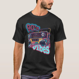 Retro 90s Vibes Boombox Illustratie T-shirt