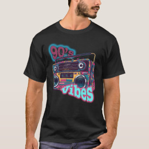 Retro 90s Vibes Boombox Illustratie T-shirt