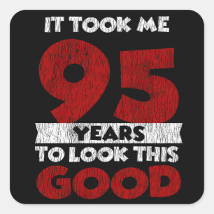 Retro 95 Jaar Oude Grappige 95e Verjaardagscadeau Vierkante Sticker