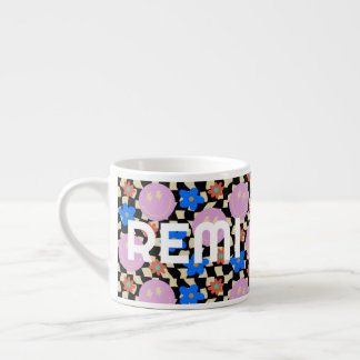 Retro À damiers nom de la fleur Toddler Mug
