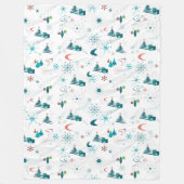 Retro A Go-kerst Fleece Deken (Voorkant)