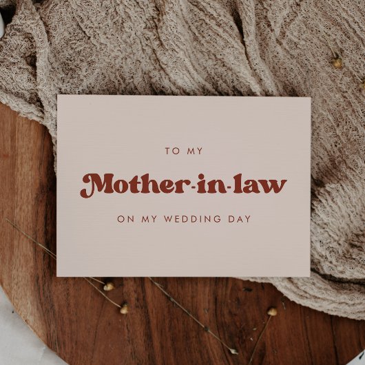Retro à ma belle-mère sur ma carte de jour de mari
