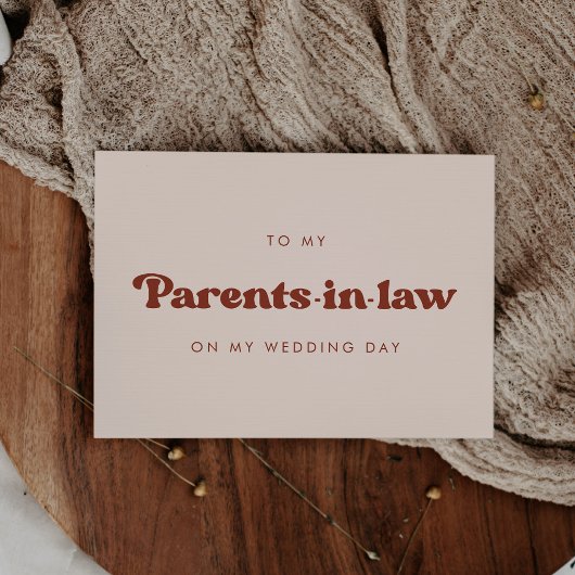 Retro à mes beaux-parents sur ma carte de jour de 