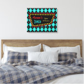 Retro Aangepaste Diner Tekenkunst Canvas Afdruk (Insitu (Slaapkamer))