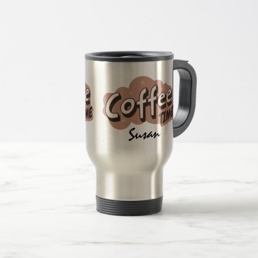 Retro aangepaste koffiereizen mok (Voorkant rechts)