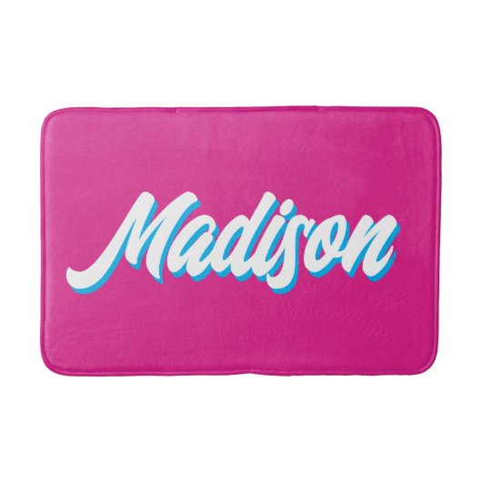 Retro Aangepaste Naam Gepersonaliseerde Groovy Col Badmat (Voorkant)