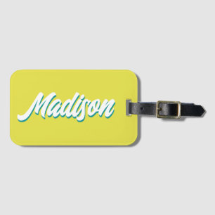Retro Aangepaste Naam Persoonlijke Vintage Groovy Bagagelabel