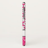 Retro Aangepaste naam Roze gebarentspatroon voor V Case-Mate iPhone Case (Achterkant/links)