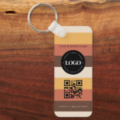 Retro Aangepaste zakelijke Logo Qr-codescan Sleutelhanger (Voorkant)