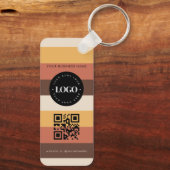 Retro Aangepaste zakelijke Logo Qr-codescan Sleutelhanger (Achterkant)