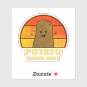 Retro Aardappel Verjaardag Sticker (Vel)