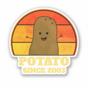 Retro Aardappel Verjaardagsjaar Sticker