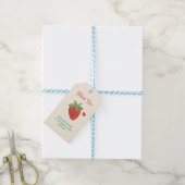 Retro Aardbei Schattige Dotted Dank u Cadeaulabel (Met Touw)