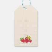 Retro Aardbei Schattige Dotted Dank u Cadeaulabel (Achterkant)