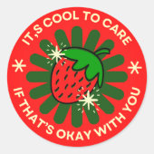 Retro Aardbei Stickers & Decals (Voorkant)