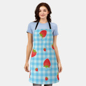 Retro Aardbeien Picknick Schort (Gedragen)