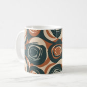 Retro Aardse Wervelpatroon Mid-Century Modern Koffiemok (Voorkant links)