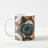 Retro Aardse Wervelpatroon Mid-Century Modern Koffiemok (Links)