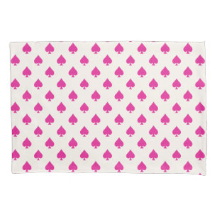 Retro Aas van Schoppen Patroon Fuchsia Roze BOHO C Kussensloop