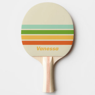 Retro ABC Straat Dwars Strepen met Naam Tafeltennisbatje