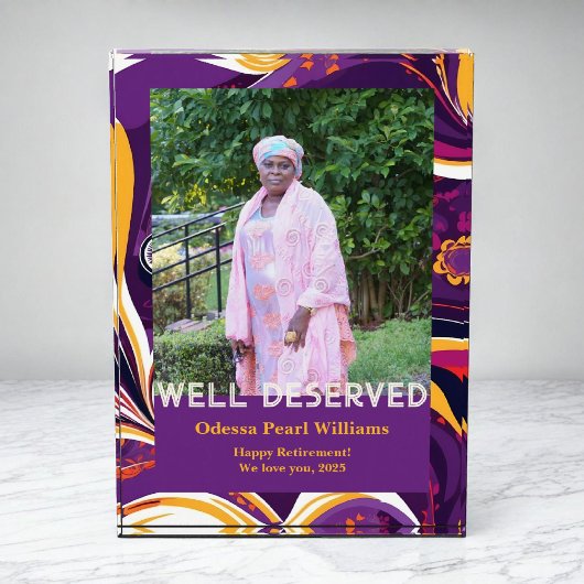 Retro Abstract African Black Mom Retirement Gift Fotoblokken