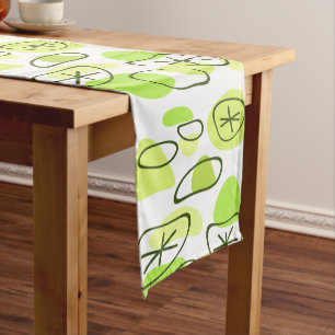 Retro Abstract Art Rocks Chartreuse Korte Tafelloper