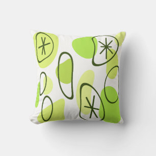 Retro Abstract Art Rocks Chartreuse Kussen