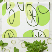 Retro Abstract Art Rocks Chartreuse Theedoek (Gevouwen)