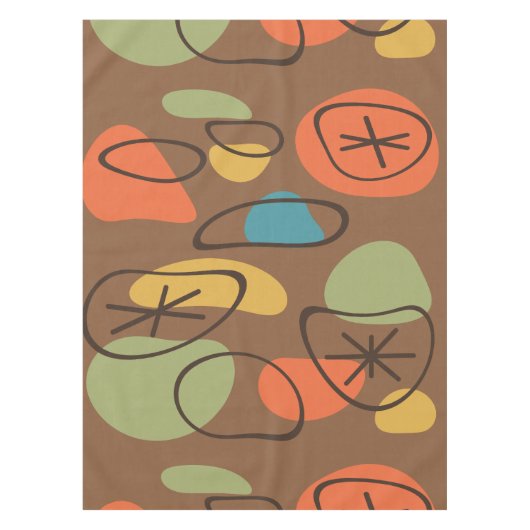 Retro Abstract Art Rocks Veelkleurige Donker Tafelkleed (Voorkant)