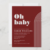 Retro Abstract Baby shower | Uitnodiging (Voorkant)