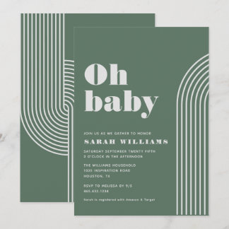 Retro Abstract Baby shower | Uitnodiging