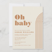 Retro Abstract Baby shower | Uitnodiging (Voorkant)