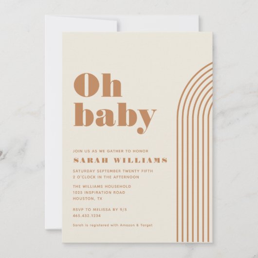 Retro Abstract Baby shower | Uitnodiging (Voorkant)