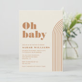 Retro Abstract Baby shower | Uitnodiging (Staand voorkant)