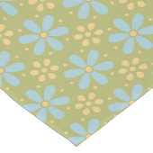 Retro Abstract blauw en Geel Bloemen Patroon Medium Tafelloper (Hoek)
