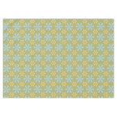 Retro Abstract blauw en Geel Bloemen Patroon Tafelkleed (Voorkant (Horizontaal))