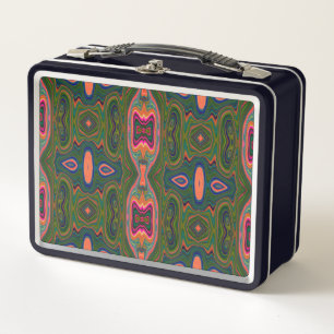 Retro Abstract Blauw, Groen en Oranje Patroon