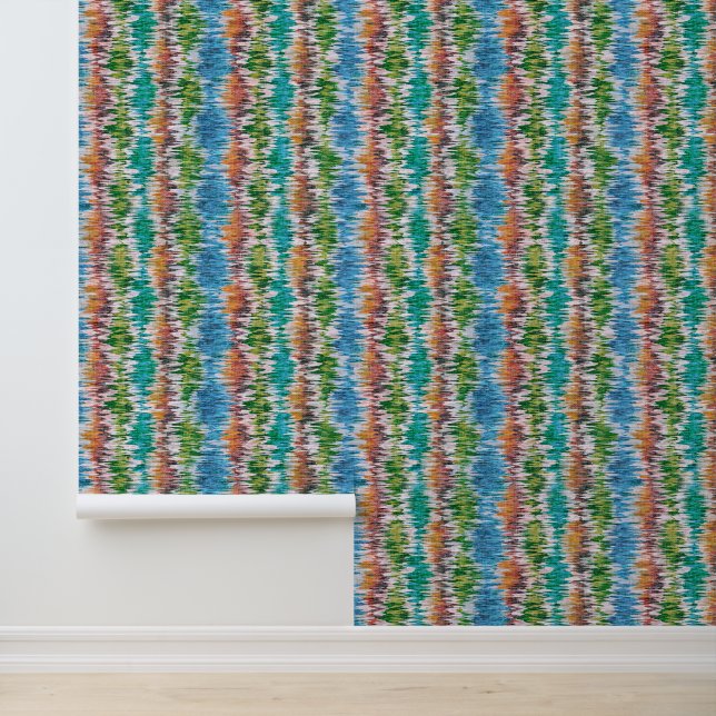 Retro abstract design in Ikat stijl. Behang (Applicatie)