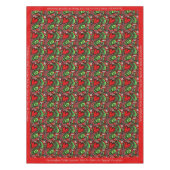 Retro Abstract Doodle Red Hearts Romantic Pattern Tafelkleed (Voorkant)