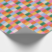 Retro abstract geometrisch ontwerp in patchwork st cadeaupapier (Hoek)